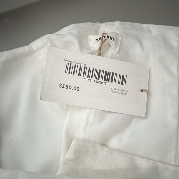 Aureum Feathered Flare Pants White Size XS - Picture 9 of 11